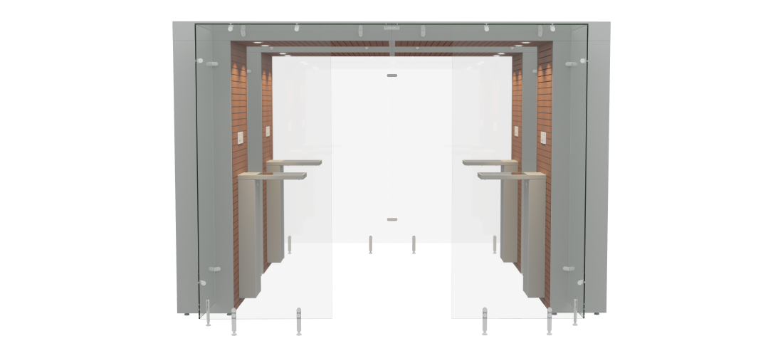 Smoking Area 2SPArea 3.2m Semi Open Mahogany Grey by Smoke Solution Smoking Area 2SPArea 3.2m Semi Open Mahogany Grey by Smoke Solution