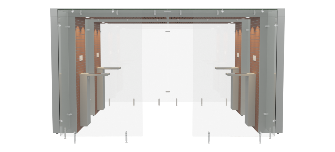 Smoking Area 2SPArea 4m Semi Open Mahogany Grey by Smoke Solution Smoking Area 2SPArea 4m Semi Open Mahogany Grey by Smoke Solution