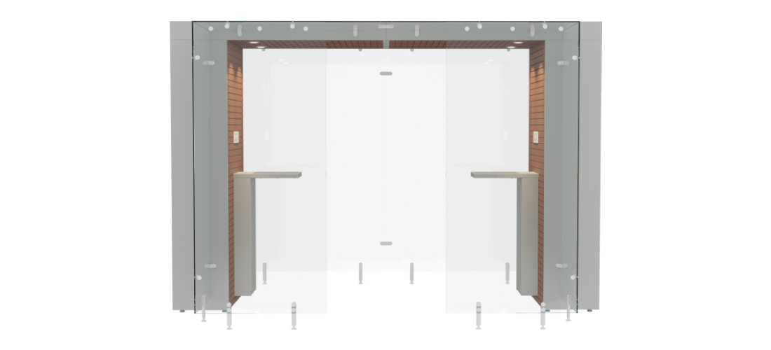 Smoking Area SPArea 3.2m Semi Open Mahogany Grey by Smoke Solution Smoking Area SPArea 3.2m Semi Open Mahogany Grey by Smoke Solution